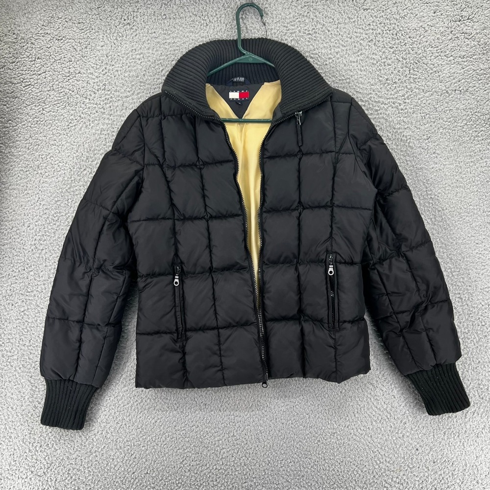 Vtg Y2k  Tommy Hilfiger Jacket Womens S Black US‎ Ski Team Nylon Bomber READ